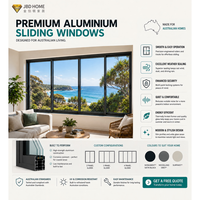 AS2047 Meistverkaufte Schiebeglasfenster Winddicht Schalldicht Aluminium-Schiebefenster Aluminium-Designfenster