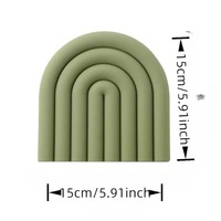 Sous-plat en silicone pour pot et bol, isolation thermique, cercle moderne minimaliste, sous-plat de table arc-en-ciel