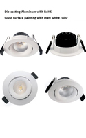 Downlight LED COB 8W Blanc Chaud Doux 2700K AC220V en Aluminium, Installation Facile et Rapide, Moderne, IP44, Sans Scintillement, Dimmable