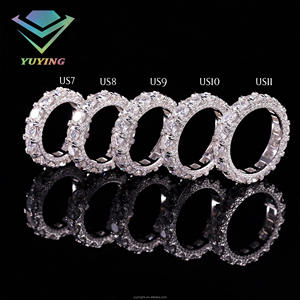 Bague populaire en moissanite Ice Out, bijoux hip-hop, bague en argent sterling 925 pour hommes, bague cubaine en diamant moissanite VVS - Product Image 3