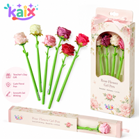 Stylo gel en silicone souple KAIX en forme de rose, écriture fluide, cadeau idéal pour les enseignants et la rentrée scolaire (vente au détail)