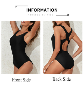 <span class=keywords><strong>Maillot</strong></span> <span class=keywords><strong>de</strong></span> <span class=keywords><strong>bain</strong></span> une <span class=keywords><strong>pièce</strong></span> grande taille pour <span class=keywords><strong>femme</strong></span>, avec <span class=keywords><strong>dos</strong></span> croisé, couleur unie, taille haute, effet ventre plat, body amincissant - Product Image 2