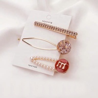 Nouvel ensemble de pinces à cheveux élégantes en perles, 3 pièces/lot, pour femmes, vente en gros