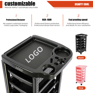 Mobile Black Salon Trolley Quality Furniture Equipment Cart Beauty Use <b>Plastic</b> PP Materials Home With 4 <b>Wheels</b> T22 Material Eco- - Product Image 4