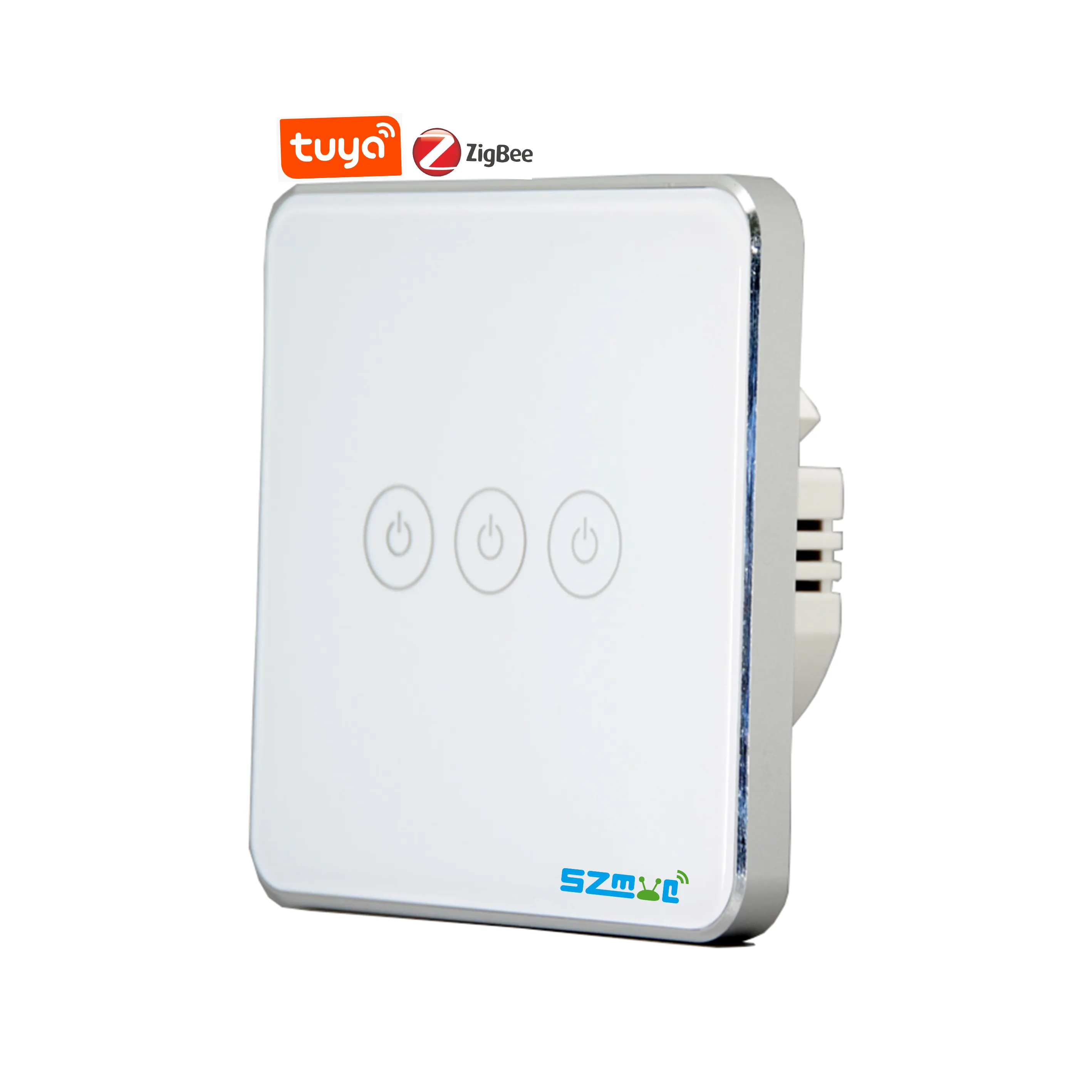 MYQ Tuya Smart Switch Zigbee Light Switch Power Supply Mode without Neutral Wire 3gang without N Magnetic Relay Wireless