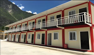 หอพักแรงงานแบบพกพา60ft โครงสร้างโครงเหล็กพร้อมมุ้งกันยุง12ห้องสำหรับที่พักอาศัยในเขตร้อนชื้น - Product Image 2