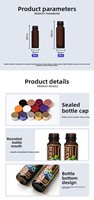 Flacon compte-gouttes en verre ambré de 6 ml pour stockage de peptides, estampillé à chaud, à ouverture facile