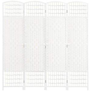 DB Biombo Plegable de 4 Paneles, 5.6 Pies, Separador de Ambientes Independiente, Diseño Moderno de Fibra Tejida, Pared Divisoria Translúcida - Product Image 1