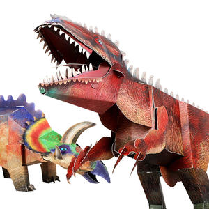 Rompecabezas de dinosaurio 3D, Stegosaurus T Rex Triceratops, juguete de papel para niños de 3 a 6 años, juguete educativo Unisex para aprendizaje - Product Image 2