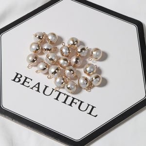 Accesorios para Pendientes colgantes Diy de 11-12mm, perlas redondas Edison sueltas, doradas, naturales, de agua dulce, Edison - Product Image 2