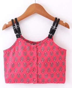Twisha Ensemble haut imprimé en coton rose et noir pour filles avec pantalon palazzo, tenue de fête ethnique pour enfants (6 mois à 14 ans) - Product Image 4