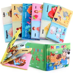 2023 New Early Educational Cloth Book Baby 0-12Monthes Learning Black & White 3D Washable Clothing Books