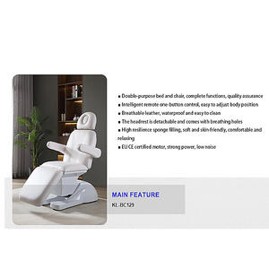 Lit de beauté d'exposition avec commande au pied intégrée Table de <span class=keywords><strong>massage</strong></span> électrique Mobilier de salon Fauteuil facial spa à base métallique - Product Image 4