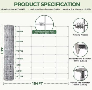 Galvanized Iron Wire Cattle <b>Net</b> 8ft Farm Enclosure <b>Fence</b> for Australian Ranch to Prevent Deer and Wild Animals - Product Image 3