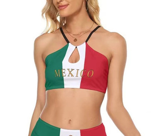 Bikini sexy para chicas adultas con estampado de doble capa y precio más barato de alta calidad personalizado con <span class=keywords><strong>bandera</strong></span> de <span class=keywords><strong>Sudáfrica</strong></span> - Product Image 3