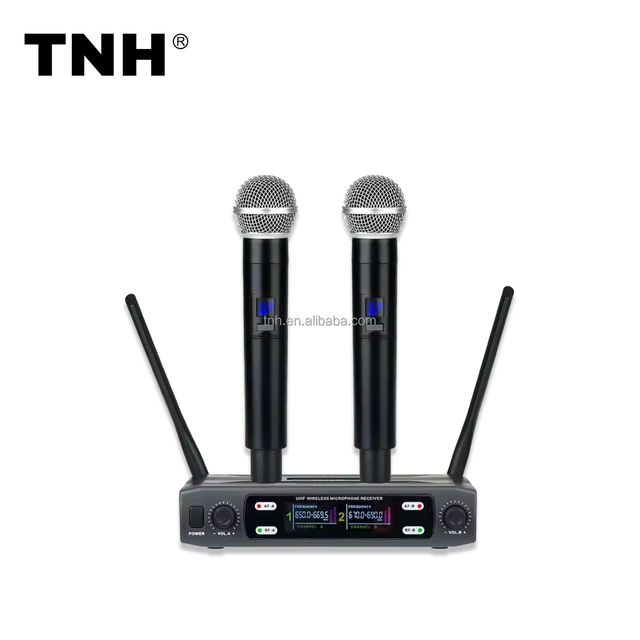 TNH K2 Professional 1 to 2 Wireless Microphone Set, Wireless System Equipment for Stage Performances and Home Parties