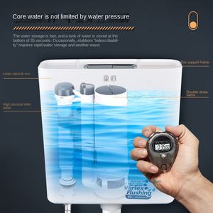 ถังชักโครกติดผนังแบบกดสองปุ่ม พร้อมระบบกดชักโครกแบบนั่งยองในตัว - Product Image 3