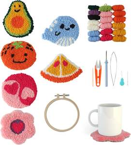 <span class=keywords><strong>Pas</strong></span> <span class=keywords><strong>Cher</strong></span> Vente en Gros Broderie Design Comely Handmade <span class=keywords><strong>Punch</strong></span> <span class=keywords><strong>Needle</strong></span> Tufted Mug Rug Coasters <span class=keywords><strong>Kit</strong></span> pour Living Decor - Product Image 2