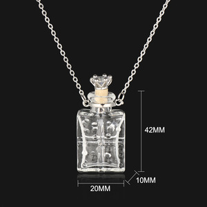 Collar con frasco de perfume en forma de corazón, botella de agua con forma de gota, cadena de acero inoxidable, crea un collar con frasco de sangre - Product Image 3