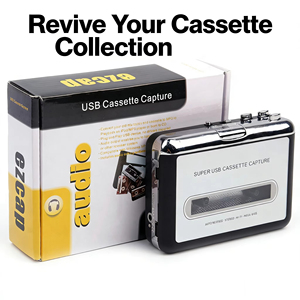 เครื่องเล่นเทปคาสเซ็ตแบบ USB พร้อมฟังก์ชั่น Auto Reverse และแปลงเสียงสเตอริโอเป็น MP3 สำหรับแปลงเทปเป็นรูปแบบดิจิทัล - Product Image 4