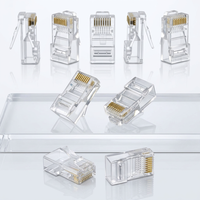 Connecteur RJ45 OEM d'usine, Cat5e Cat6 8P8C, connecteur modulaire transparent, câble réseau Ethernet UTP