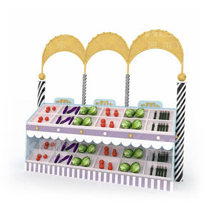 Naughty Castle Playhouse pour enfants Équipement de terrain de jeu en bois Étagères à fruits et légumes pour parc Supermarché Shopping Storage - Product Image 1