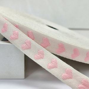 New Arrival Sweet 1.6cm Heart Jacquard Ribbon for Valentine's Day <b>Chocolate</b> <b>Box</b> & Treat Bag Ties 50 Yards/Roll - Product Image 2