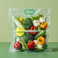 Pochette en plastique refermable à imprimé personnalisé, anti-buée et anti-buée, en PP avec fermeture à glissière, sacs d'emballage pour raisins, cerises, graines de fruits et légumes