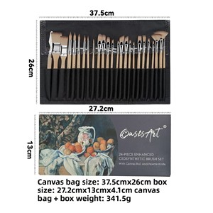 Pinceaux à huile <span class=keywords><strong>Paul</strong></span> Cézanne personnalisés, lot <span class=keywords><strong>de</strong></span> 25 pièces, en bois, pour acrylique, poils mélangés, portables, sac en <span class=keywords><strong>toile</strong></span> LZ066, couleur assortie - Product Image 5