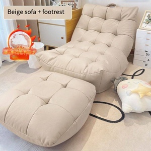 Lazy <strong>Sofa</strong> Caterpillar Single <strong>Sofa</strong> Modern Design Reclining Extra Soft Comfort Fabric <strong>Small</strong> <strong>Bedroom</strong> Balcony Tatami Backrest Lounge - Product Image 5