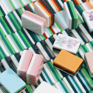 Four Layer Green Acrylic Mahjong Set 30mm Portable Travel Mahjong Tiles For Outdoor Chess Card <b>Entertainment</b> - Product Image 2