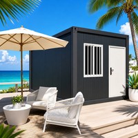 Maison préfabriquée en conteneur modulaire en acier, structure portable, résistante à l'eau et au vent, pour une vie de villégiature de luxe moderne sur la plage