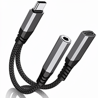 Adaptateur Chargeur Casque USB-C 3,5 mm en Alliage d'Aluminium Gris 2-en-1 avec Charge Rapide PD 60W pour iPhone 15/16/17 Pro Max