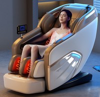 Silla de masaje eléctrica de gravedad cero 5D de lujo para el hogar C102, cuerpo completo, calefacción de grafeno inteligente AI, Robot 4D, pista de mano SL plegable