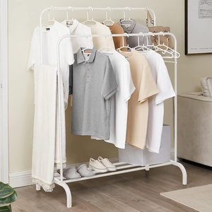 Customized Floor Standing Clothes Rack Durable Mobile Metal Clothes Drying Rack Multifunctional Clothing Dry Rack - Product Image 5