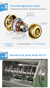 HUAGANG Machine industrielle à grande capacité pour la découpe, le planage et le broyage de blocs de viande de poulet congelée, avec moteur, modèle BR-700 SUS304 - Product Image 4