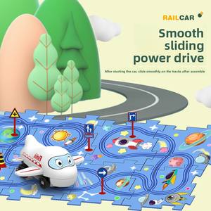 צבע התשבץ חד-פעמי רכב חשמלי הזזה רכבת הזזה לילדים לילדים בני 3 ומעלה עשויים פלסטיק - Product Image 4