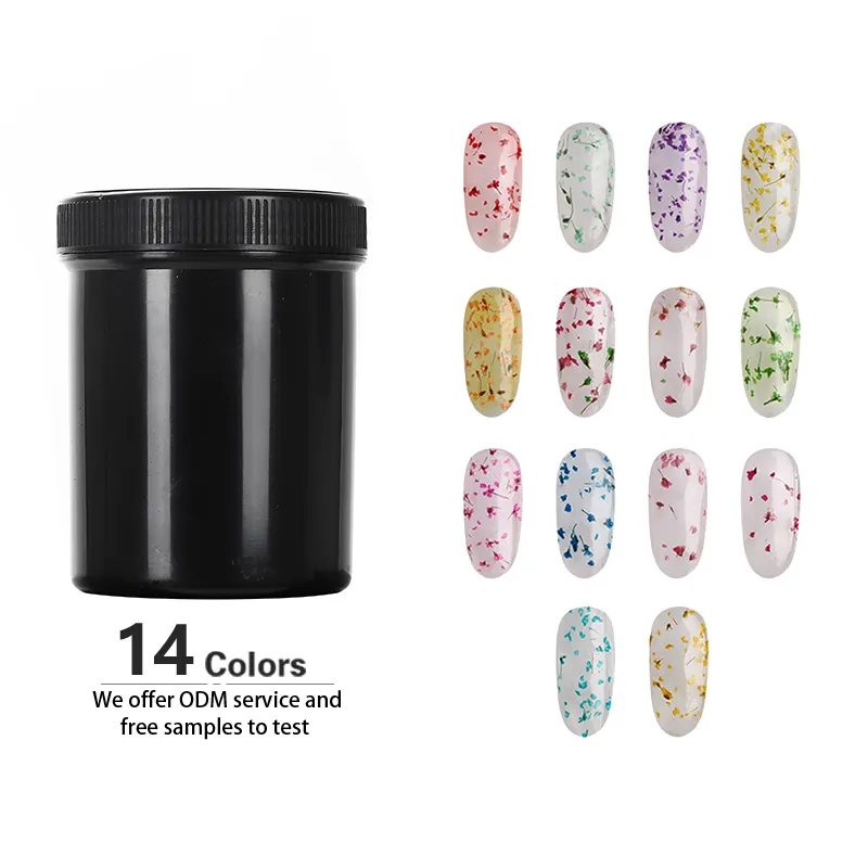 Nail Art supplies Crystal Clear Effect Amber color 3D Flowers Fairy Nail Design uv nail Gel Polish in jar