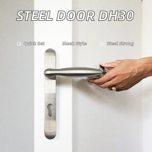 Sistema de Cerradura Moderno para Puerta Abatible de Acero Inoxidable DH30 para Uso en Hoteles y Apartamentos, Diseño Ambidiestro, Fácil Instalación - Product Image 2