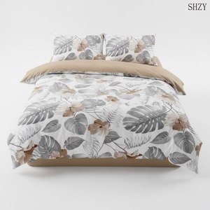 Juego de Edredón Moderno a Cuadros 100% Algodón con Fundas de Almohada, Ropa de Cama Suave para el Hogar, Juego de Funda Nórdica - Product Image 5