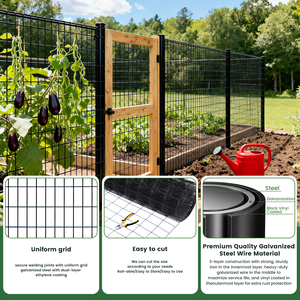 Black PVC Coated 16 Gauge Welded <b>Wire</b> <b>Mesh</b> Fence 2 Inch X 3 Inch Garden Border Animal Barrier 36inch 50 ft Roll Made in Hebei - Product Image 6