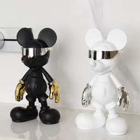 Patung Mickey Mouse dekorasi rumah, ukuran hidup patung Mickey Mouse serat kaca