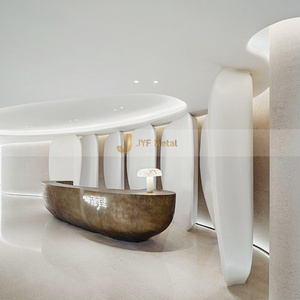 V27 Lobby Bar Estación Personalización Metal Hotel Recepción Bar Mostrador de barra de acero inoxidable - Product Image 5