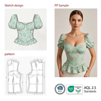 Chemisier Vintage Personnalisé de Haute Qualité à Carreaux Gingham, Manches Bouffantes, Haut Chic Rétro, Blouses et Chemises Décontractées pour Femmes