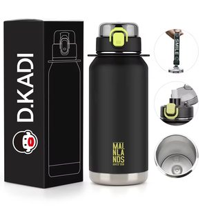 Gourde isotherme portable en acier inoxydable de 1100 ml, à double paroi, avec poignée, pour la randonnée, les voyages et le camping - Product Image 4