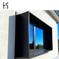 Ventes en gros de seuils de fenêtre en alliage d'aluminium noir, imperméables, design moderne, lignes nettes et lisses, faciles à installer, accessoires complets