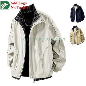 Custom Logo Men's Jacket Stand Collar Casual <strong>Lamb</strong> Down Baseball Casual Button Jacket - Product Image 4