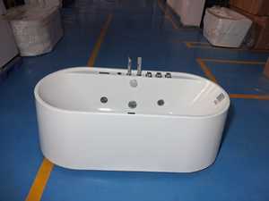 Baignoire autoportante en acrylique X-ALASKA pour couple, grande taille, surface solide, baignoire de trempage CUPC pour salle de bain/hôtel - Product Image 1