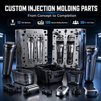 Service clé en main tout-en-un pour le moulage par injection de corps de rasoir électrique en ABS et PC, peint et revêtu de couleurs métalliques