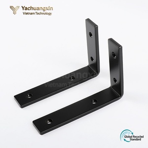 Herramientas de ferretería: Soporte de pared de hierro negro mate para instalación en el hogar, conector de hardware - Product Image 2